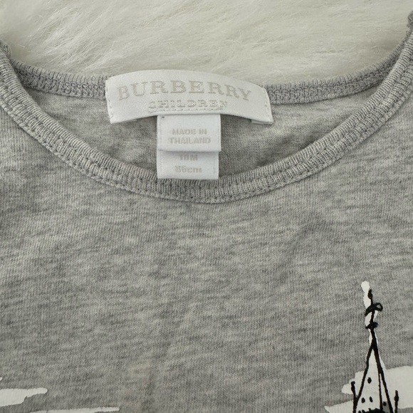 Burberry Baby Long Sleeve T-shirt With London ‘Big Ben’ Print 18M - Picture 3 of 8